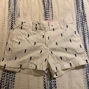 Cute white shorts with navy seahorses! 3” inseam